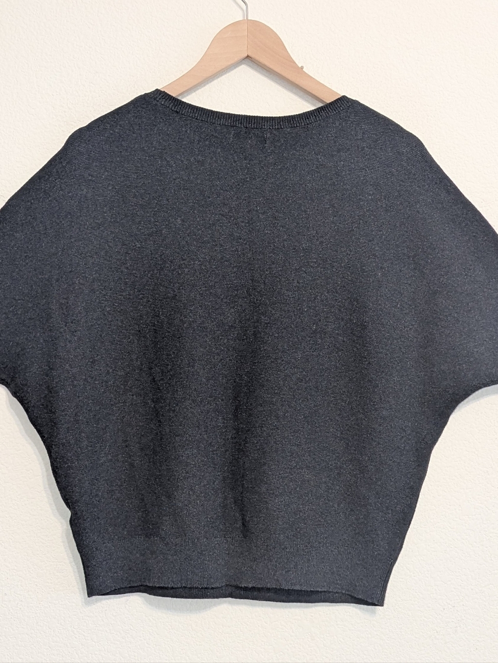 Quince Women Lightweight Cotton Cashmere Link-Stitch Dolman Sweater Black Top M - Picture 5 of 5